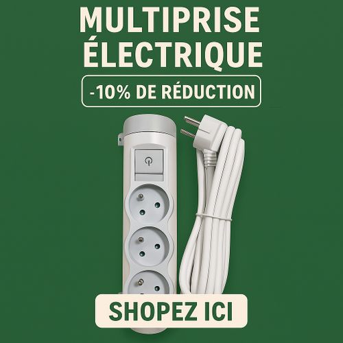 multiprise 3 prises CI, rallonge électrique avec interrupteur rallonge maison bureau, rallonge domestique sécurisée, accessoire courant
