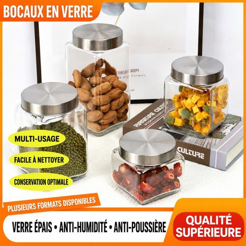 Lot de 4 bocaux de conservation en verre