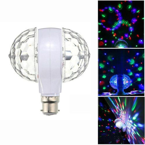 Ampoule LED Rotative Magique E27 Avec Double Tête Pour KTV, éclairage De Scène, Disco-Blanc