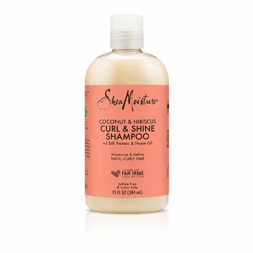Coconut & Hibiscus Curl & Shine Shampoo – Shampoing Hydratant Sans Sulfates Pour Cheveux Bouclés Et Frisés 384ml