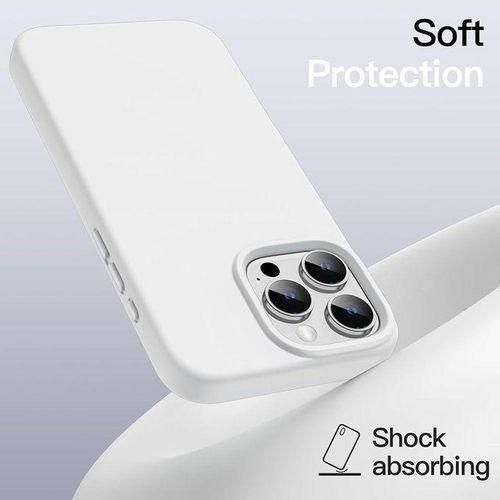 DEUX Coques En Silicone Compatible iPhone 13 Pro - Blanc ET BLEU