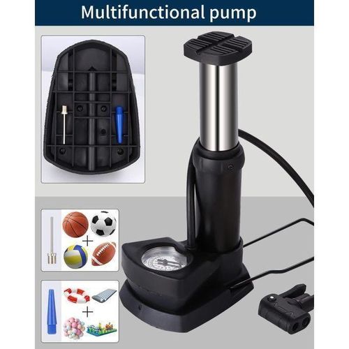 Pompe à Air Vélo Motos Ballon Portable, Pour Valves, 160PSI/11Bar, Avec Manomètre