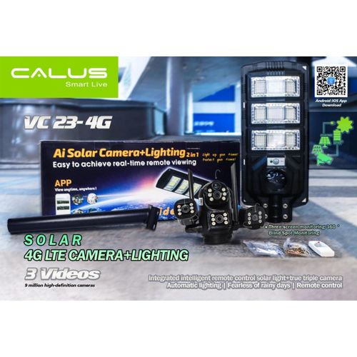 CALLUS VC23-4G Caméra de Surveillance Solaire 4G LTE avec Éclairage LED Intelligent