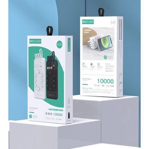 Power Bank SOVO Sans Fil Avec Crampon 10000 MAh