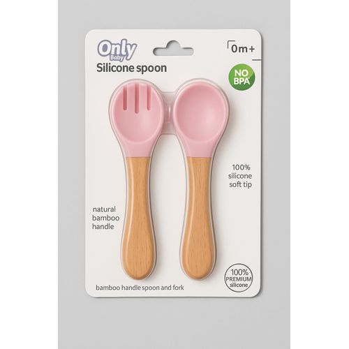Set Cuillère & Fourchette bébé – Silicone et manche bambou