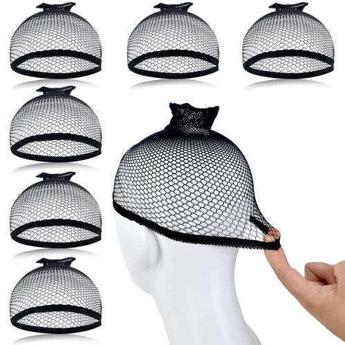 Bonnets en maille Filet de Perruque 6 pièces en Nylon Extensibles, doux et respirants Unisexe ( 1 Lot de 2 x3)