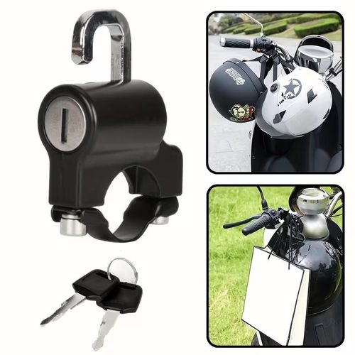 Antivol métallique pour casque de moto – Antivol fixe – Accessoire de sécurité multifonction pour moto et véhicule électrique
