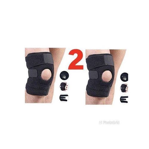 Kit de 2 Genouillères de sport anti douleurs - Noir