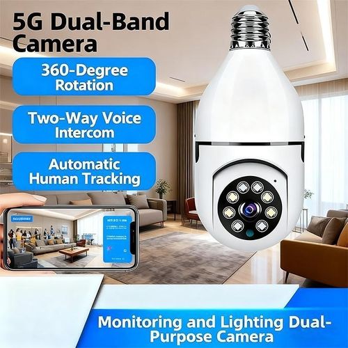 Smart home bulb-style camera with high-definition night vision, indoor installation-free camera