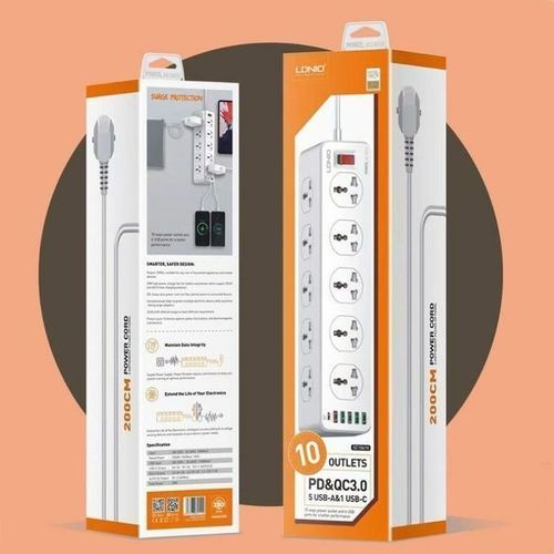 Multiprise Avec 10 Prises Universelles LDNIO -Blanc
