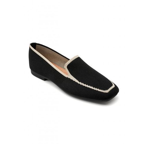 Chaussures femme - Mocassins Plats en Maille - Noir & Beige - Ultra Légers & Respirants - Confort Quotidien