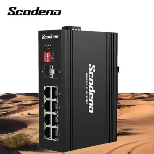 Scodeno Commutateur Switch industriel rapide 8 Ports POE 2 SFP GIGABIT Base-T non géré de Haute Performance