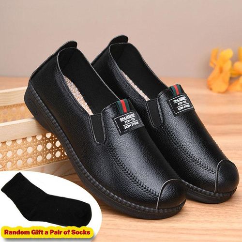 Chaussures Plates Décontractées Pour Femmes Tige En Pu De Haute Qualité Bout Rond