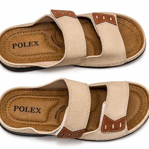 Sandales Polex Orthopédique de Turquie en Simili Cuir à pression pour homme - Beige