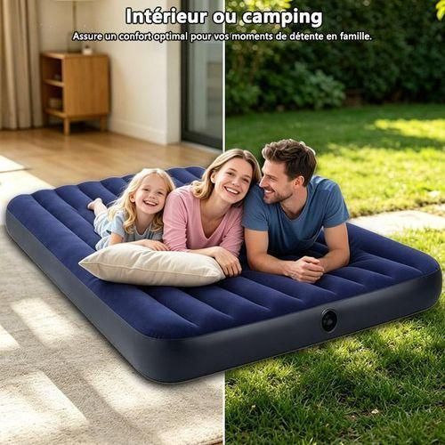 Matelas Gonflable 2 Places Plus 1 Gonfleur électrique Ultra Rapide