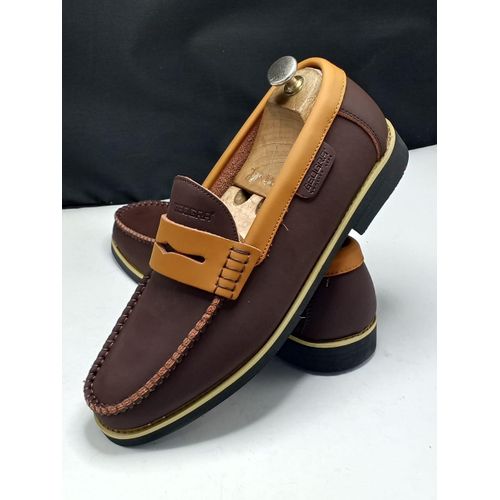 baladeuse homme en cuir marron