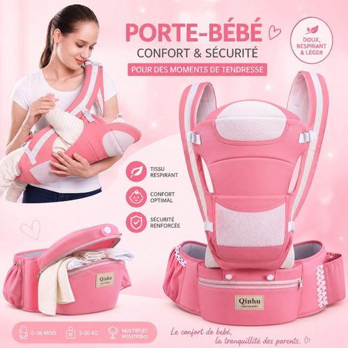 Porte-bébé ergonomique Qinhu avec siège de hanche (Hipseat)