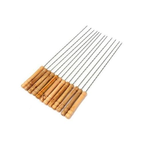 12Pcs Brochettes De Barbecue Inox - 12 Pcs - Rouge