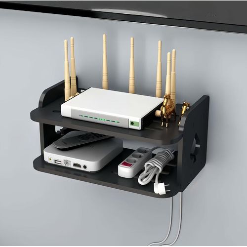 Support de rangement pour routeur Wi-Fi,Organisateur d'étagère murale, support de routeur et lecteur DVD, organiseur de console TV, étagère flottante - 30 CM