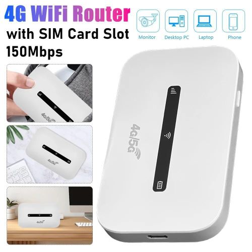 4G WiFi Routeur 4G LTE Routeur Wi-Fi sans fil Hotspot mobile 150Mbps 3000mAh avec fente pour carte SIM Routeur Internet sans fil portable