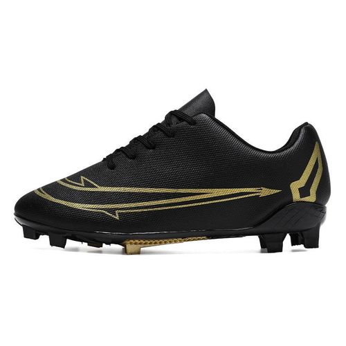 Chaussures de football pour hommes chaussures de football extérieures AG chaussures de football légères et respirantes chaussures d'entraînement sportif pour jeunes - Noir