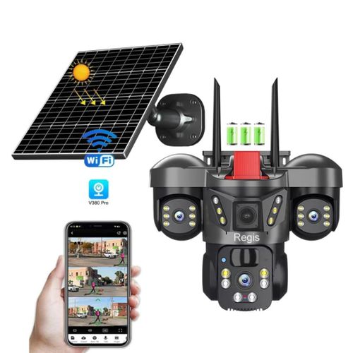 caméra de surveillance solaire Wi-Fi V380 résolution 6K Ultra HD