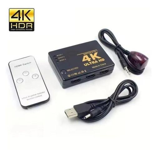 5x1 HDMI switcher HD 4K vidéo switcher avec télécommande infrarouge 5 entrées 1 sortie HDMI switcher pour Xbox PS4 DVD, HDTV PC et téléviseur portable