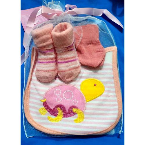 Kit Bavoir + Gant + Chaussette Pour Enfant