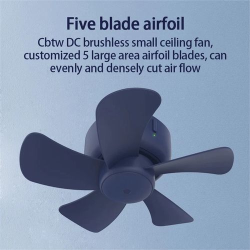 USB Mini/Petit Ventilateur De Plafond Tente Extérieure Camping Étudiant Dortoir Ventilateur - Bleu