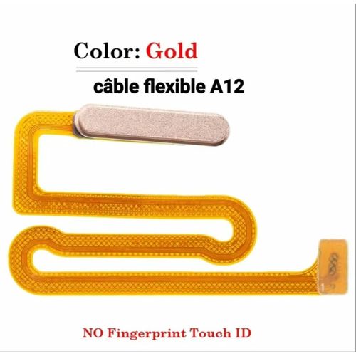 Nappe Bouton Allumage et Volume Flexible pour Smartphone - Compatible Modèle A12 - Or