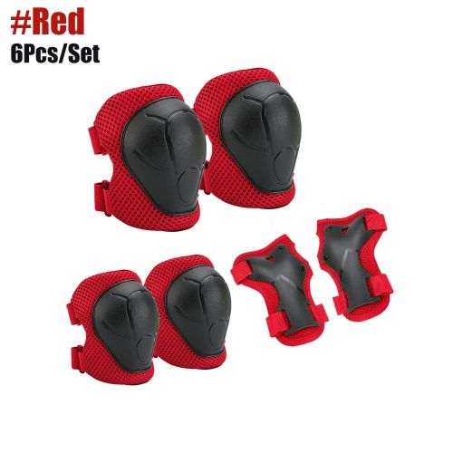 Ensemble De Protection Articulée Pour Enfant Équipement Vélo Et Roller - Rouge Et Noir