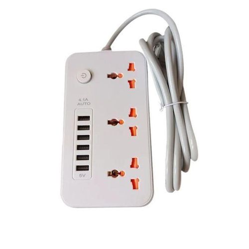 Rallonge Multiprise 3 Prises + 6 Ports USB Avec Interrupteur