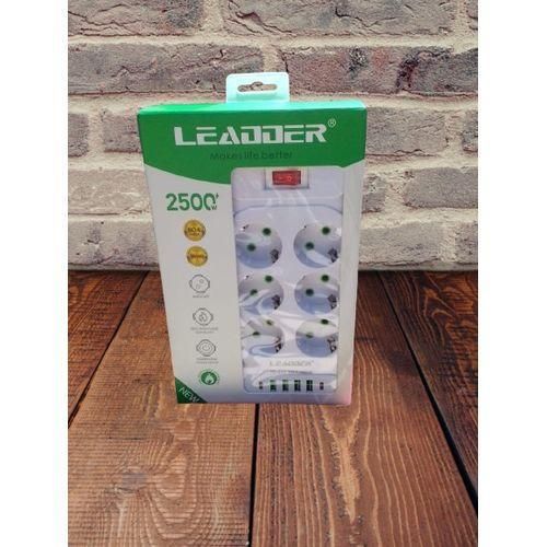 Multiprise, 6 Prises 4 Ports De Charge USB Prise Plate De La Multiprise 2500W, Rallonge 2M