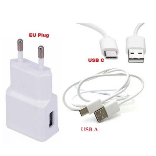 Chargeur rapide - 2 Câble USB De Type A - Type C - câble type c - chargeur type c - Blanc