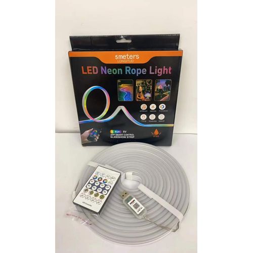 Bande LED Néon RGB Intelligente 5M – Contrôle par Application & Télécommande – USB 5V 5M