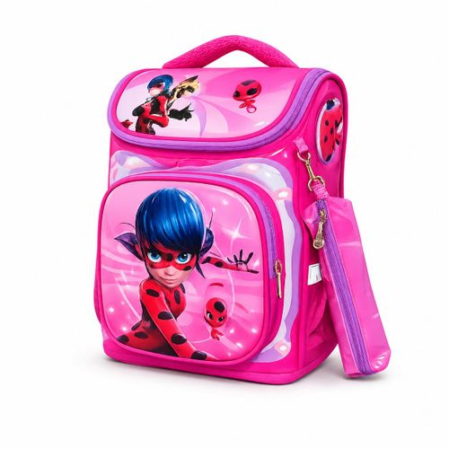 Sac à Dos Scolaire Enfant Rose – Motif Ladybug