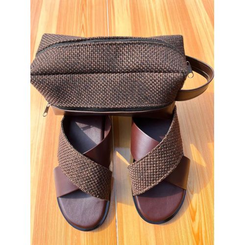 sandale ducal Pour Homme En Cuir + sacoche