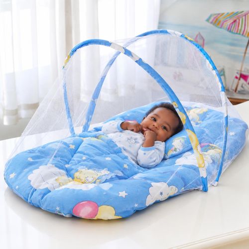 MATELAS BÉBÉ AVEC MOUSTIQUAIRE INTÉGRÉE