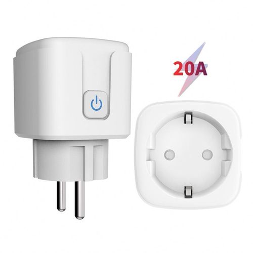 Prise Intelligente Wifi Connectée 20 A/100-240V Contrôle à Distance- Blanc.