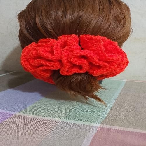 Chouchou tendance orange vif