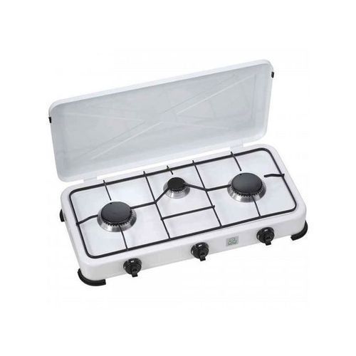 Réchaud à Gaz 3 Feux - Allumage Manuel - Blanc