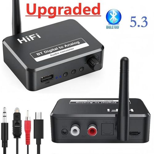 Convertisseur audio numrique-analogique HiFi Bluetooth 53 Rcepteur Bluetooth sans fil avec sortie RCAAUX et contrle du volume
