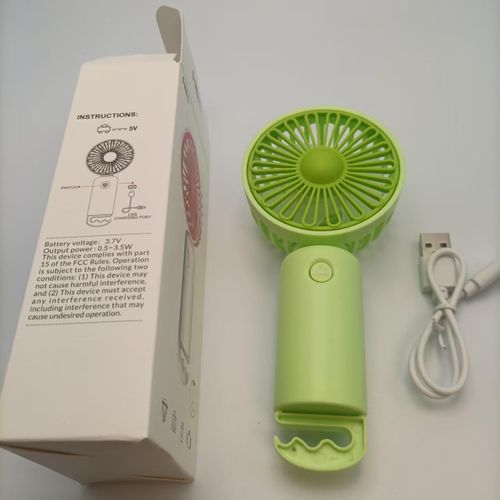 Mini-ventilateur portable - Ventilateur de bureau personnel rechargeable vert à 3 vitesses avec crochet de suspension et voyant LED, ventilateur d'été léger pour le bureau, les voyages et l'extérieur