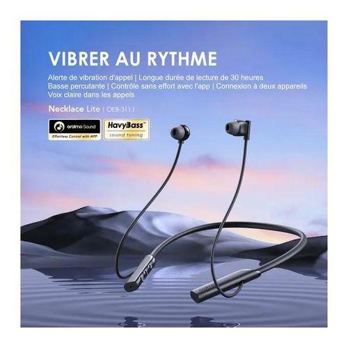Necklace Lite - Écouteurs Bluetooth Sans Fil ANC Avec Vibration à L'appel