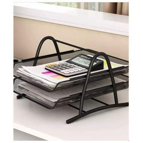 Etagères De Rangement De Documents En Métal Pour Bureau - 2 Niveaux