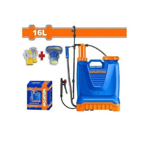 WADFOW Pulvérisateur à Dos 16L - Haute Pression + Paire De Gant + Lunette Et Masque De Protection JU