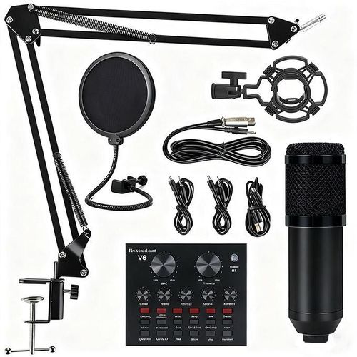 Carte Son V8 + Ensemble Micro Portable, Pro Live/Enregistrement