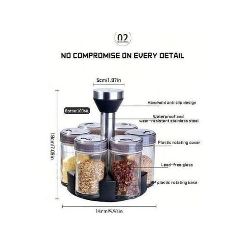 Organisateur D'Épices Poivre Rotatif Avec 6 Boites