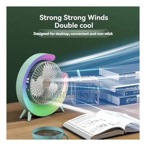 Ventilateur De Bureau Portable Coloré Avec Lumière LED