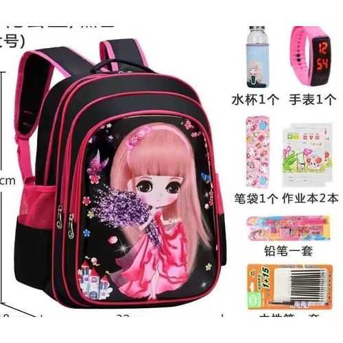 PACK Sac à dos sac d'école grande capacité, style princesse